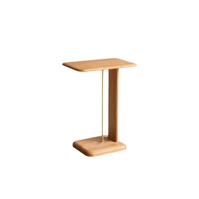 Modern Minimalist Rectangular Solid Wood End Table 2-Tier For Living Room
