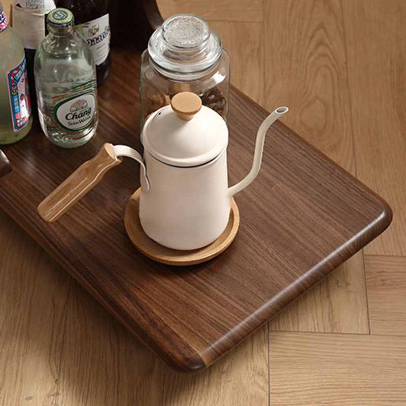 Modern Minimalist Rectangular Solid Wood End Table 2-Tier Movable For Living Room