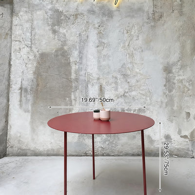 Modern Minimalist Carbon Steel Round 3-Leg Dining Table For Dining Room