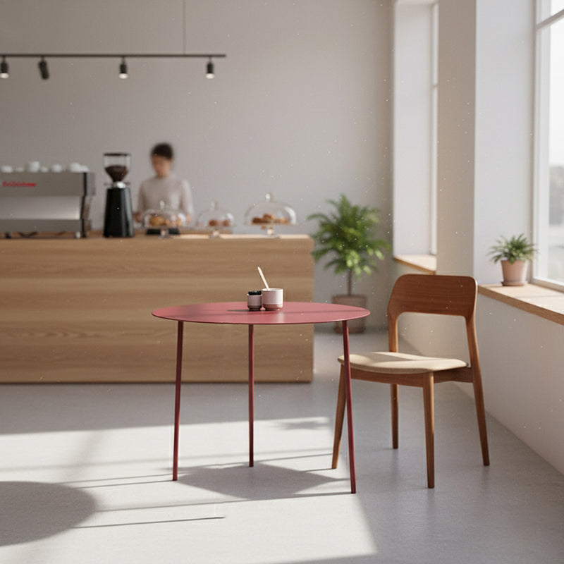 Modern Minimalist Carbon Steel Round 3-Leg Dining Table For Dining Room