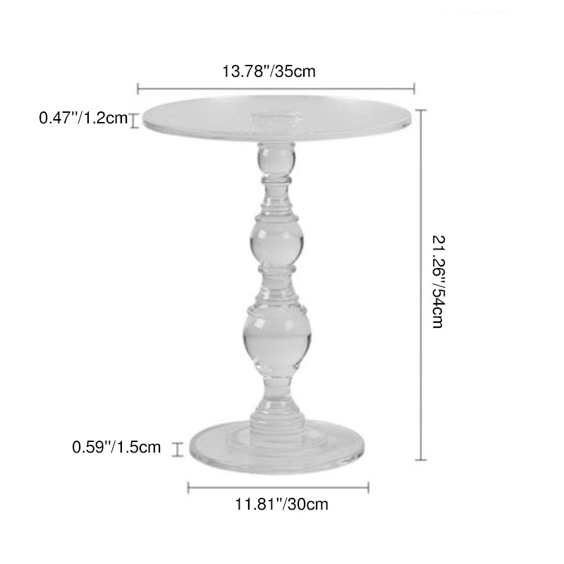 Modern Minimalist Round Tabletop Acrylic Coffee Table 1-Leg For Living Room