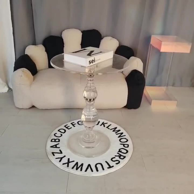 Modern Minimalist Round Tabletop Acrylic Coffee Table 1-Leg For Living Room