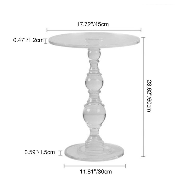 Modern Minimalist Round Tabletop Acrylic Coffee Table 1-Leg For Living Room