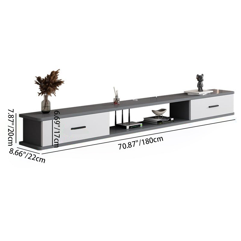 Modern Simplicity Rectangular Particle Board TV Stand 2-Drawer For Living Room