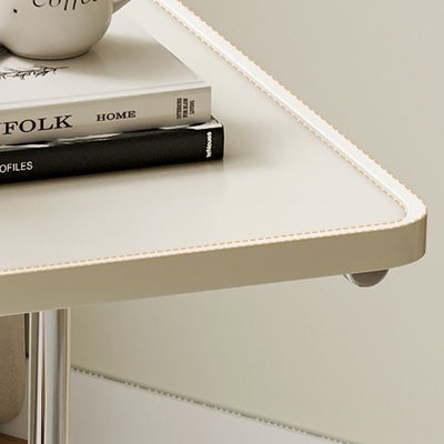 Modern Minimalist Rectangular Medium Density Fiberboard Iron Frame End Table 2-Tier For Living Room