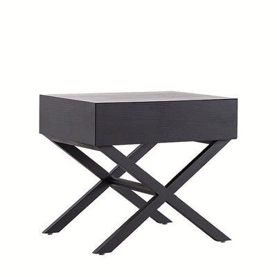 Modern Minimalist Rectangle Medium Density Fiberboard Ash Wood Nightstand 1-Drawer For Bedroom