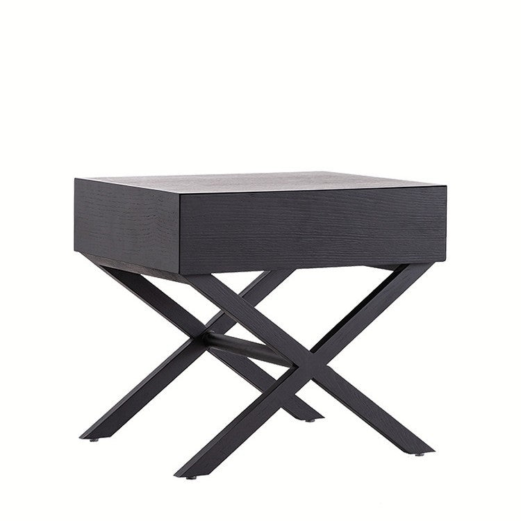 Modern Minimalist Rectangle Medium Density Fiberboard Ash Wood Nightstand 1-Drawer For Bedroom