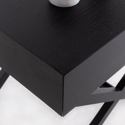 Modern Minimalist Rectangle Medium Density Fiberboard Ash Wood Nightstand 1-Drawer For Bedroom