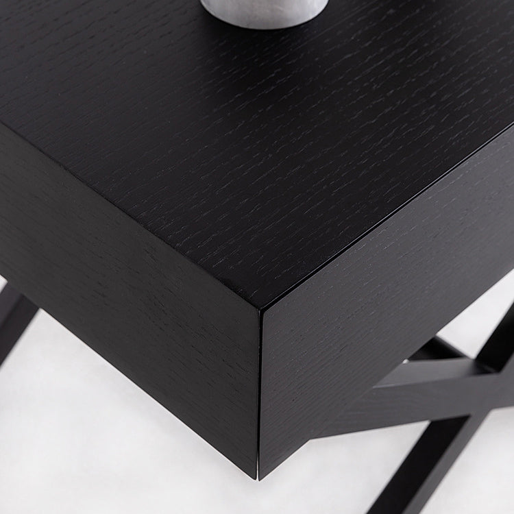 Modern Minimalist Rectangle Medium Density Fiberboard Ash Wood Nightstand 1-Drawer For Bedroom