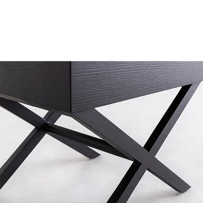 Modern Minimalist Rectangle Medium Density Fiberboard Ash Wood Nightstand 1-Drawer For Bedroom