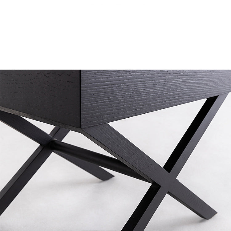 Modern Minimalist Rectangle Medium Density Fiberboard Ash Wood Nightstand 1-Drawer For Bedroom