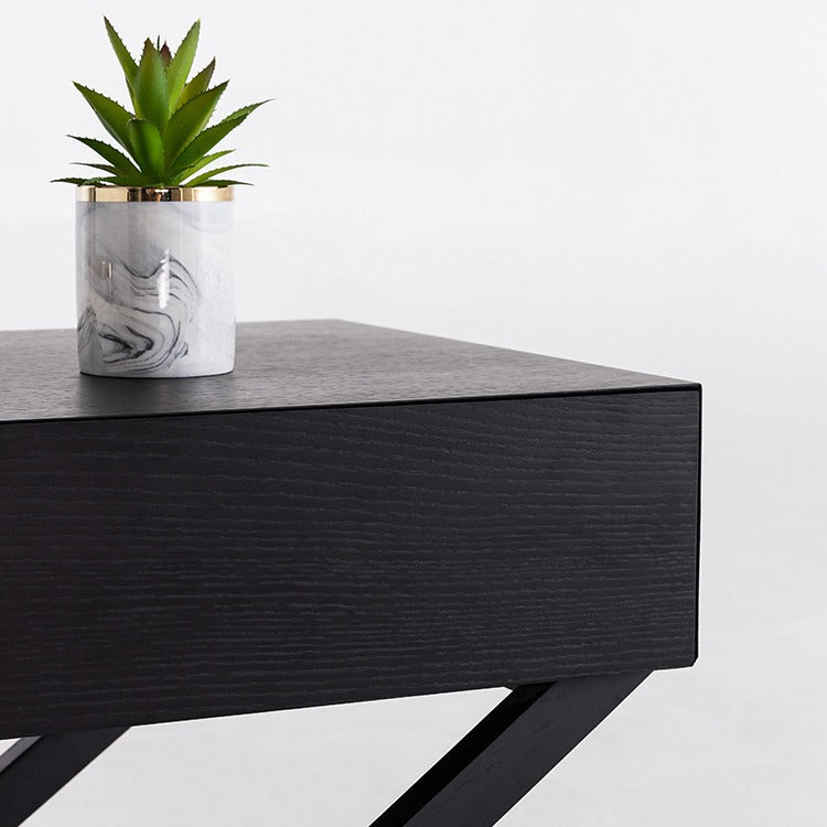 Modern Minimalist Rectangle Medium Density Fiberboard Ash Wood Nightstand 1-Drawer For Bedroom