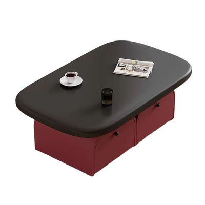 Contemporary Simplicity Rectangle Solid Wood Multi-layer Board Coffee Table 2-Drawer For Living Room