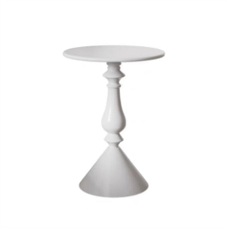 Modern Art Deco Round Carbon Steel Side Table 1-Tier For Living Room