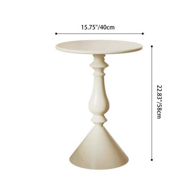 Modern Art Deco Round Carbon Steel Side Table 1-Tier For Living Room