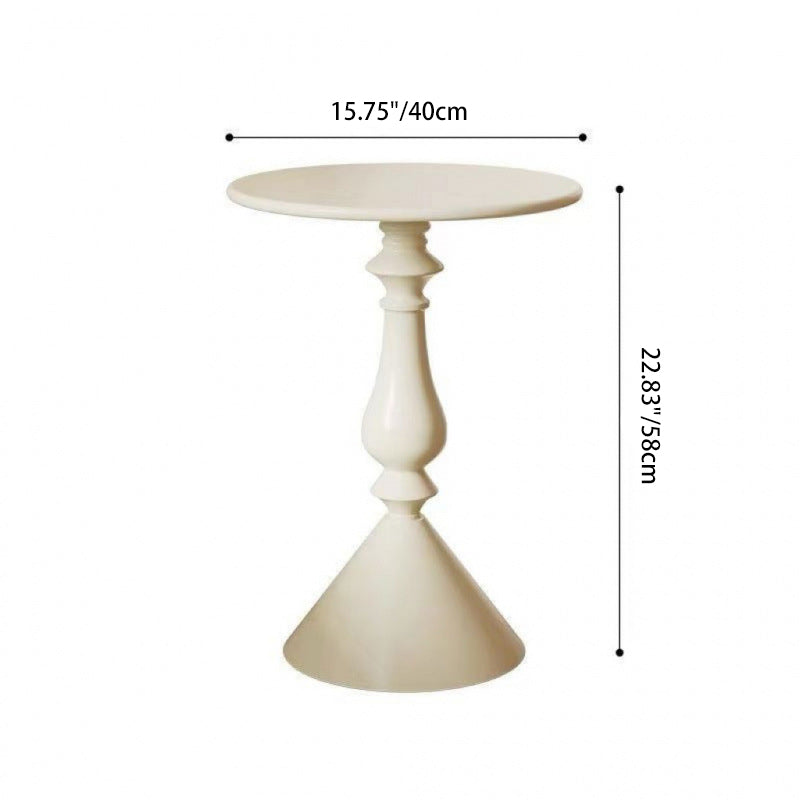 Modern Art Deco Round Carbon Steel Side Table 1-Tier For Living Room
