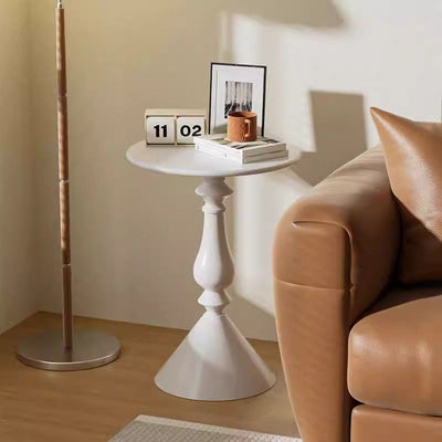 Modern Art Deco Round Carbon Steel Side Table 1-Tier For Living Room