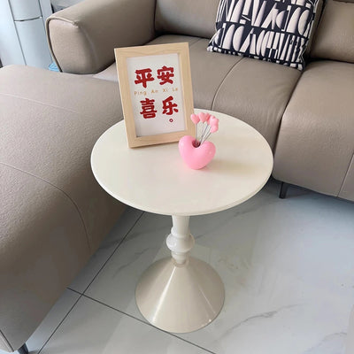 Modern Art Deco Round Carbon Steel Side Table 1-Tier For Living Room
