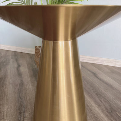 Modern Minimalist Round Stainless Steel Side Table 1-Tier For Living Room