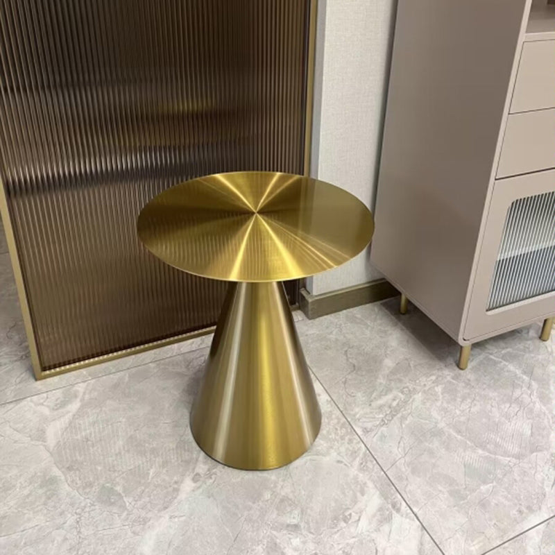Modern Minimalist Round Stainless Steel Side Table 1-Tier For Living Room