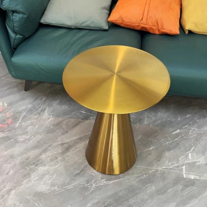 Modern Minimalist Round Stainless Steel Side Table 1-Tier For Living Room