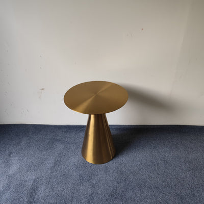 Modern Minimalist Round Stainless Steel Side Table 1-Tier For Living Room
