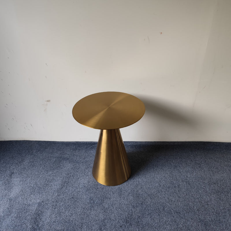 Modern Minimalist Round Stainless Steel Side Table 1-Tier For Living Room