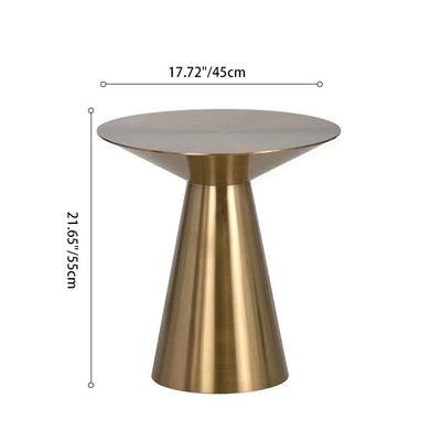 Modern Minimalist Round Stainless Steel Side Table 1-Tier For Living Room