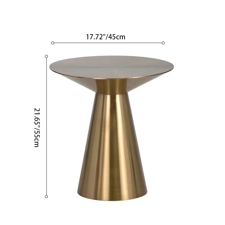Modern Minimalist Round Stainless Steel Side Table 1-Tier For Living Room