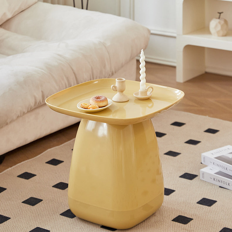 Contemporary Scandinavian Square PP Plastic Side Table 1-Tier For Living Room