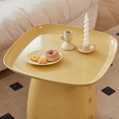 Contemporary Scandinavian Square PP Plastic Side Table 1-Tier For Living Room