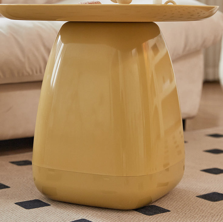 Contemporary Scandinavian Square PP Plastic Side Table 1-Tier For Living Room