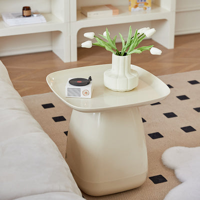 Contemporary Scandinavian Square PP Plastic Side Table 1-Tier For Living Room