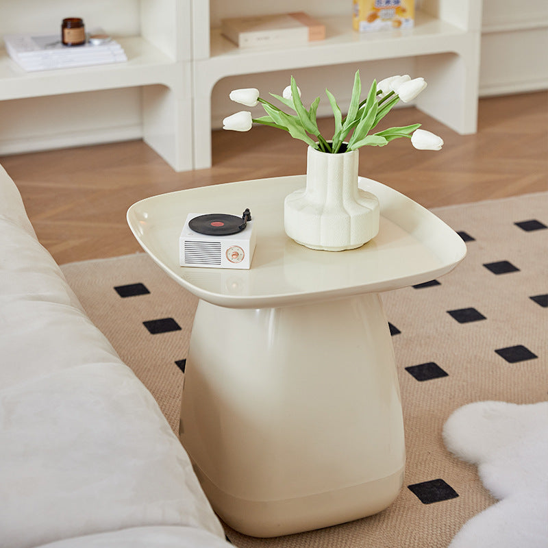Contemporary Scandinavian Square PP Plastic Side Table 1-Tier For Living Room