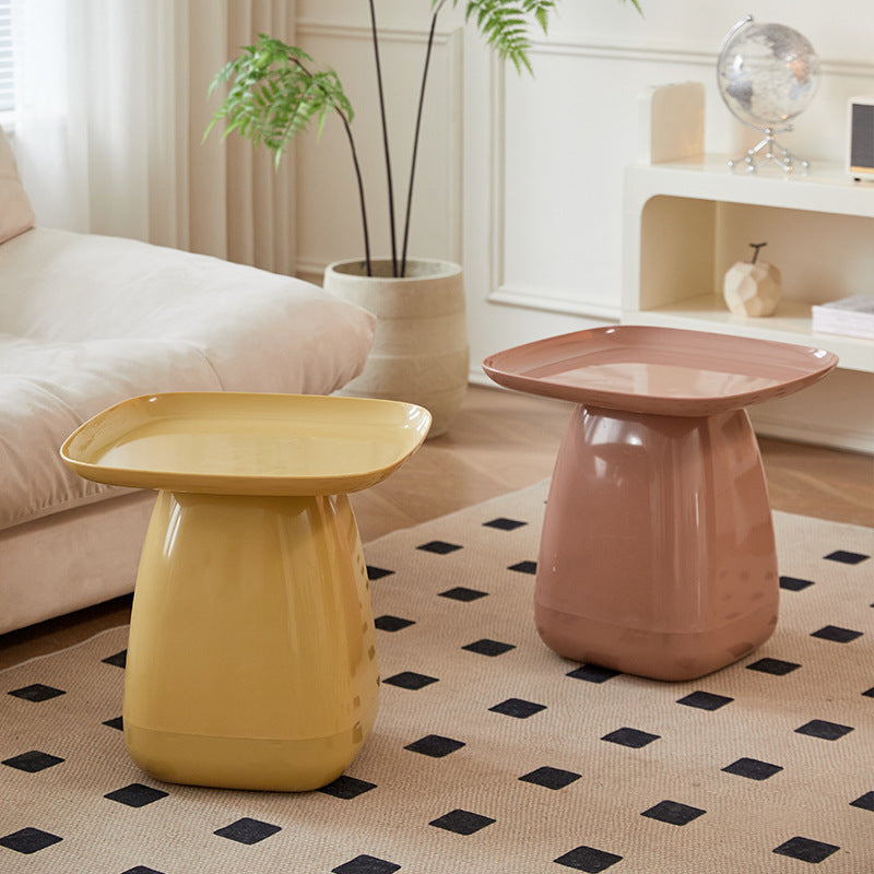 Contemporary Scandinavian Square PP Plastic Side Table 1-Tier For Living Room