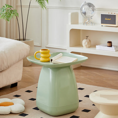 Contemporary Scandinavian Square PP Plastic Side Table 1-Tier For Living Room