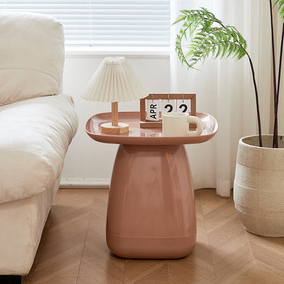 Contemporary Scandinavian Square PP Plastic Side Table 1-Tier For Living Room