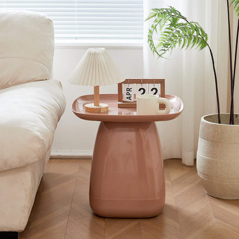 Contemporary Scandinavian Square PP Plastic Side Table 1-Tier For Living Room