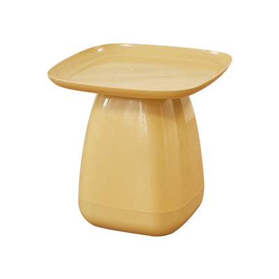 Contemporary Scandinavian Square PP Plastic Side Table 1-Tier For Living Room