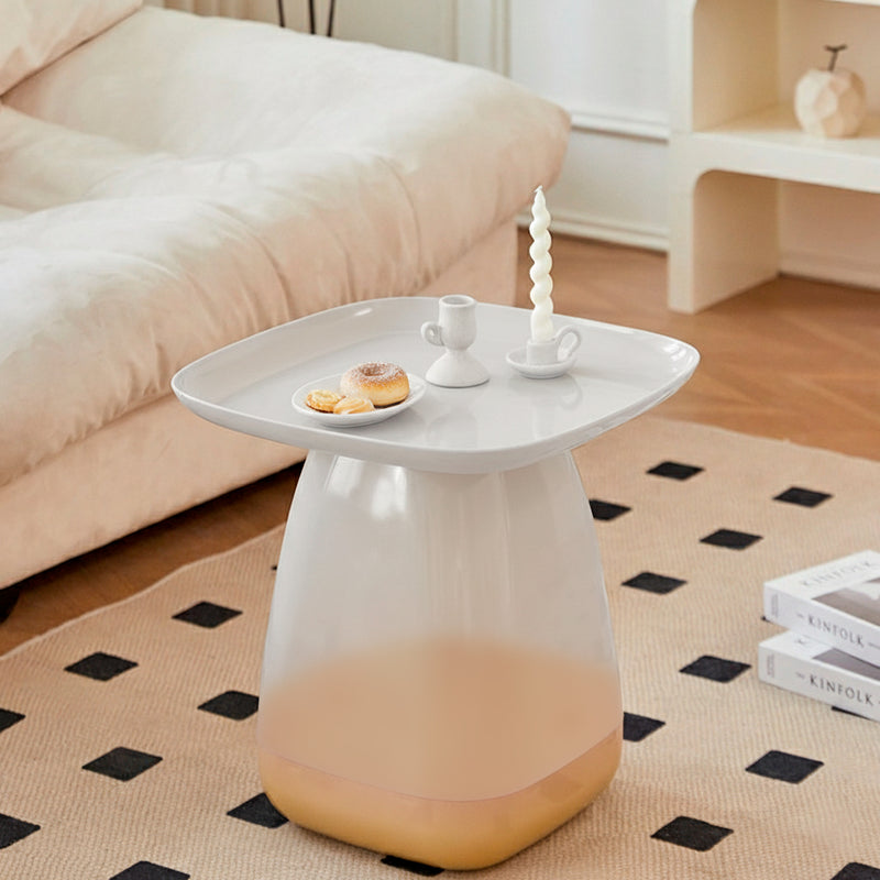 Contemporary Scandinavian Square PP Plastic Side Table 1-Tier For Living Room