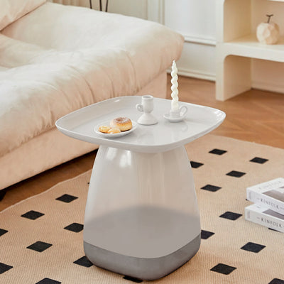 Contemporary Scandinavian Square PP Plastic Side Table 1-Tier For Living Room