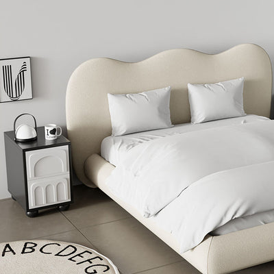 Contemporary Scandinavian Square Solid Wood Multi-layer Board MDF Nightstand 2-Drawer For Bedroom