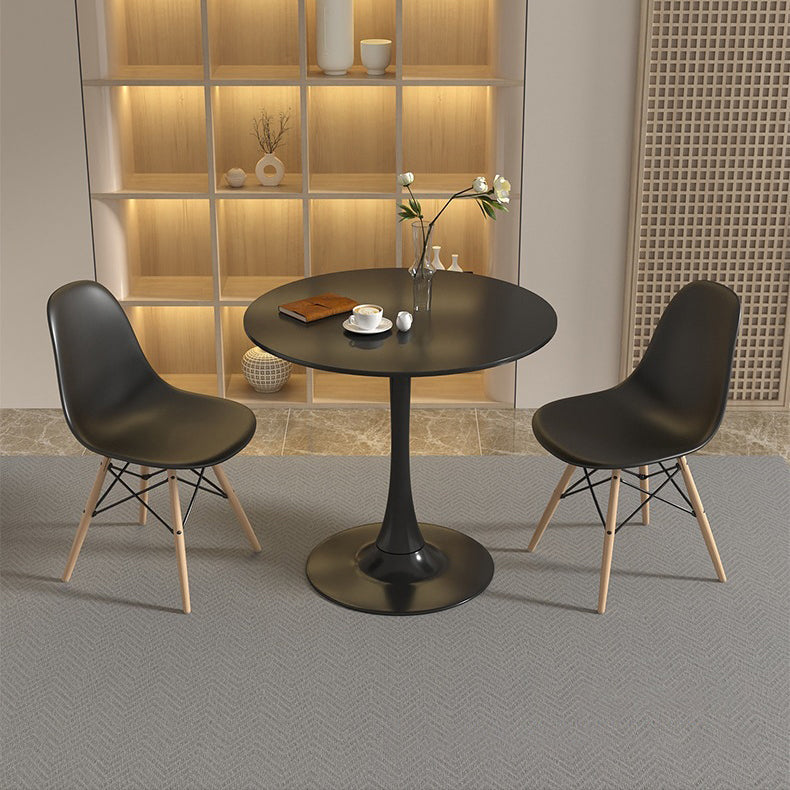 Modern Minimalist Round MDF Iron Side Table 1-Tier For Living Room