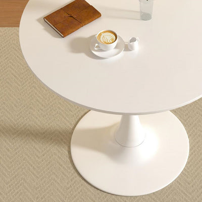 Modern Minimalist Round MDF Iron Side Table 1-Tier For Living Room