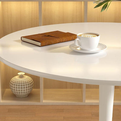 Modern Minimalist Round MDF Iron Side Table 1-Tier For Living Room