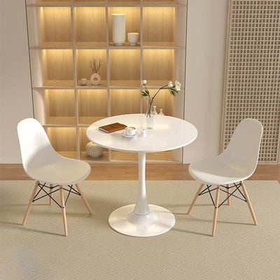 Modern Minimalist Round MDF Iron Side Table 1-Tier For Living Room