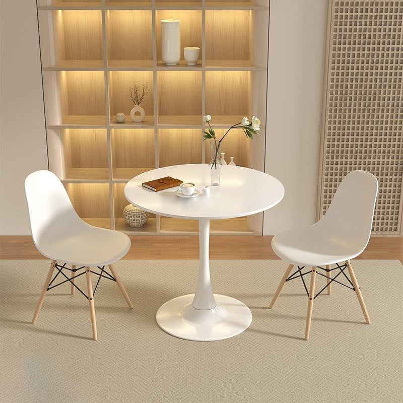 Modern Minimalist Round MDF Iron Side Table 1-Tier For Living Room