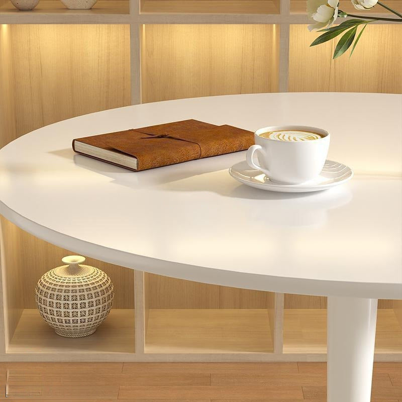 Modern Minimalist Round MDF Iron Side Table 1-Tier For Living Room