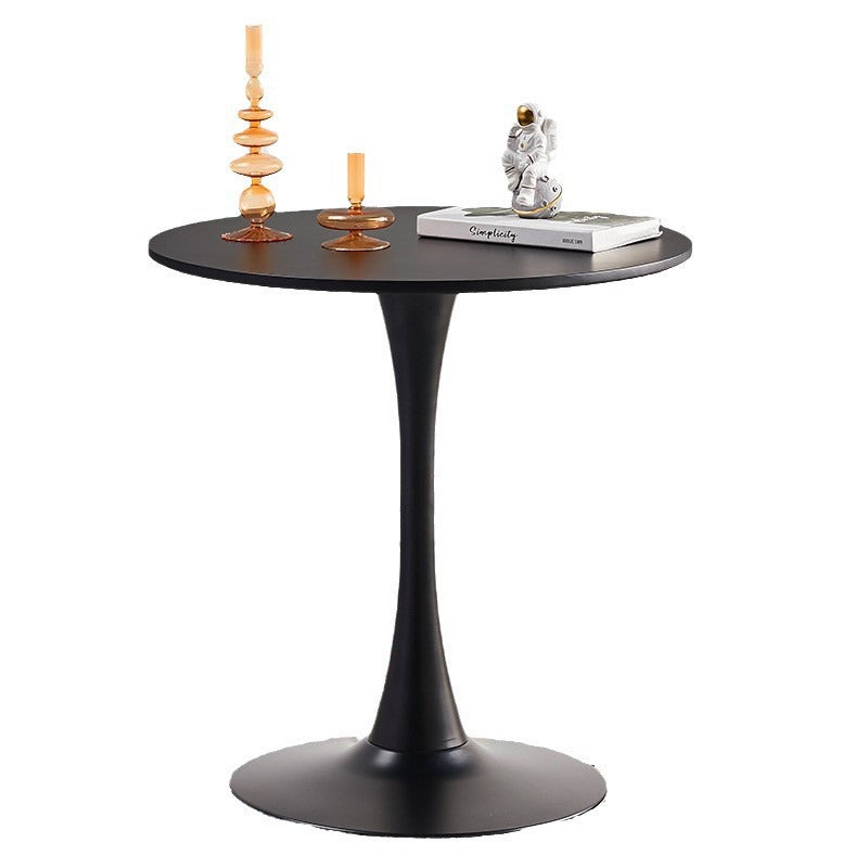 Modern Minimalist Round MDF Iron Side Table 1-Tier For Living Room