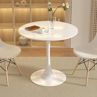 Modern Minimalist Round MDF Iron Side Table 1-Tier For Living Room
